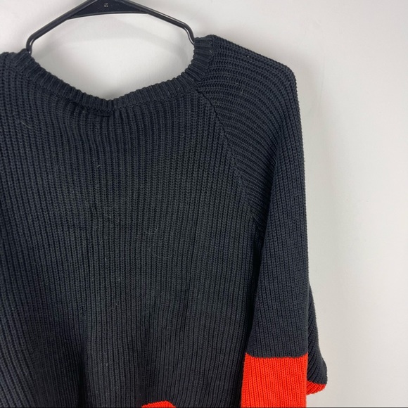 Moon & Madison Oversized Chunky Sweater Colorblock Pullover Dolman sz L Rib Knit - Picture 4 of 9